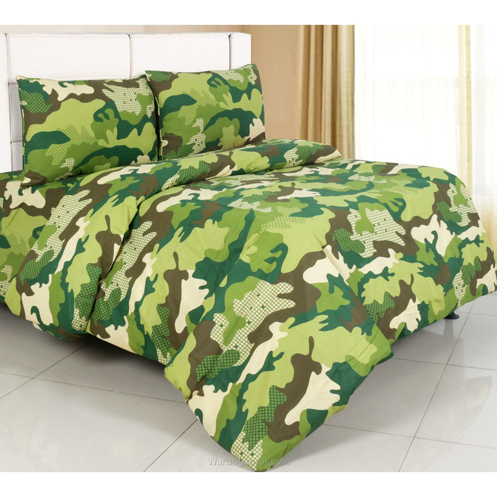 Bed Cover Set King / Queen Size Motif ARMY Abri -  160/180x200x30cm
