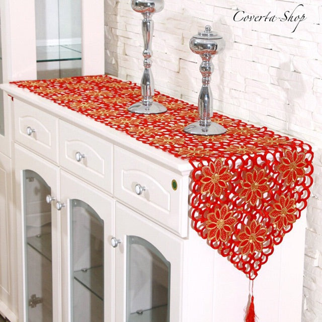 Table Runner - Taplak Meja Panjang - Merah - 40x150cm