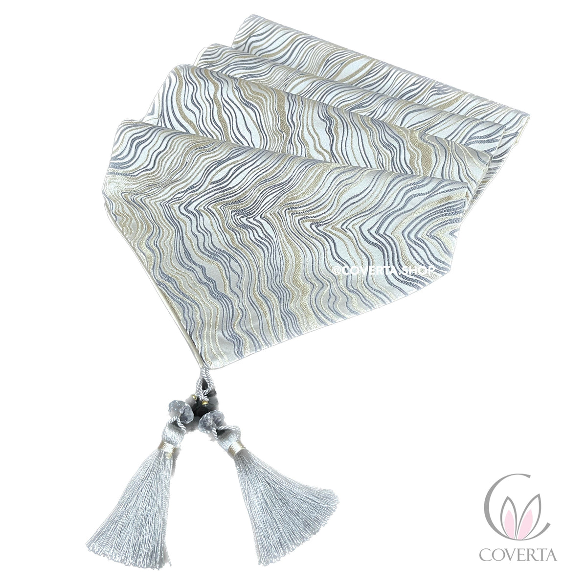 Coverta Table Runner / Taplak Meja Tamu / Taplak Meja Makan Motif Marmer Marble