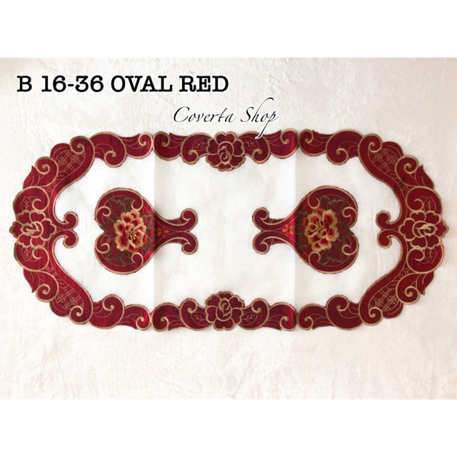 Taplak Meja Tamu Oval Aesthetic 40x85cm (Kode B16-36 Oval)