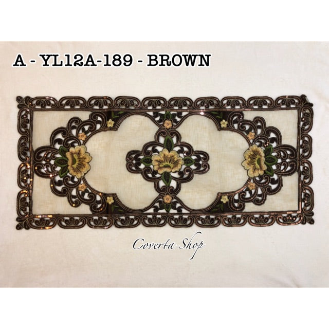 Taplak Meja Tamu Kaca Segi 40x85cm (A YL 12A - 189)