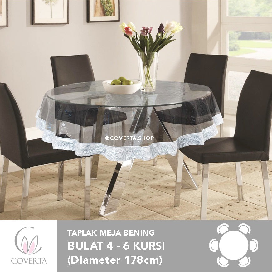 Taplak Meja Makan Plastik Bening Transparan