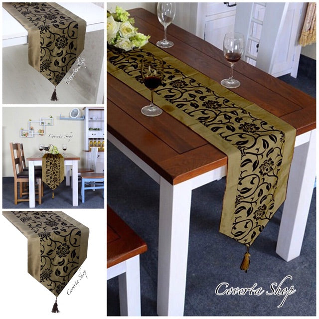 Table Runner - Taplak Meja Panjang - Satin - Champagne - 30x200cm