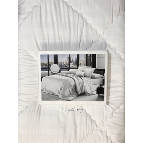Bed Cover Set Hotel Putih Salur Emboss Atlantic 160/180/200x200x30cm