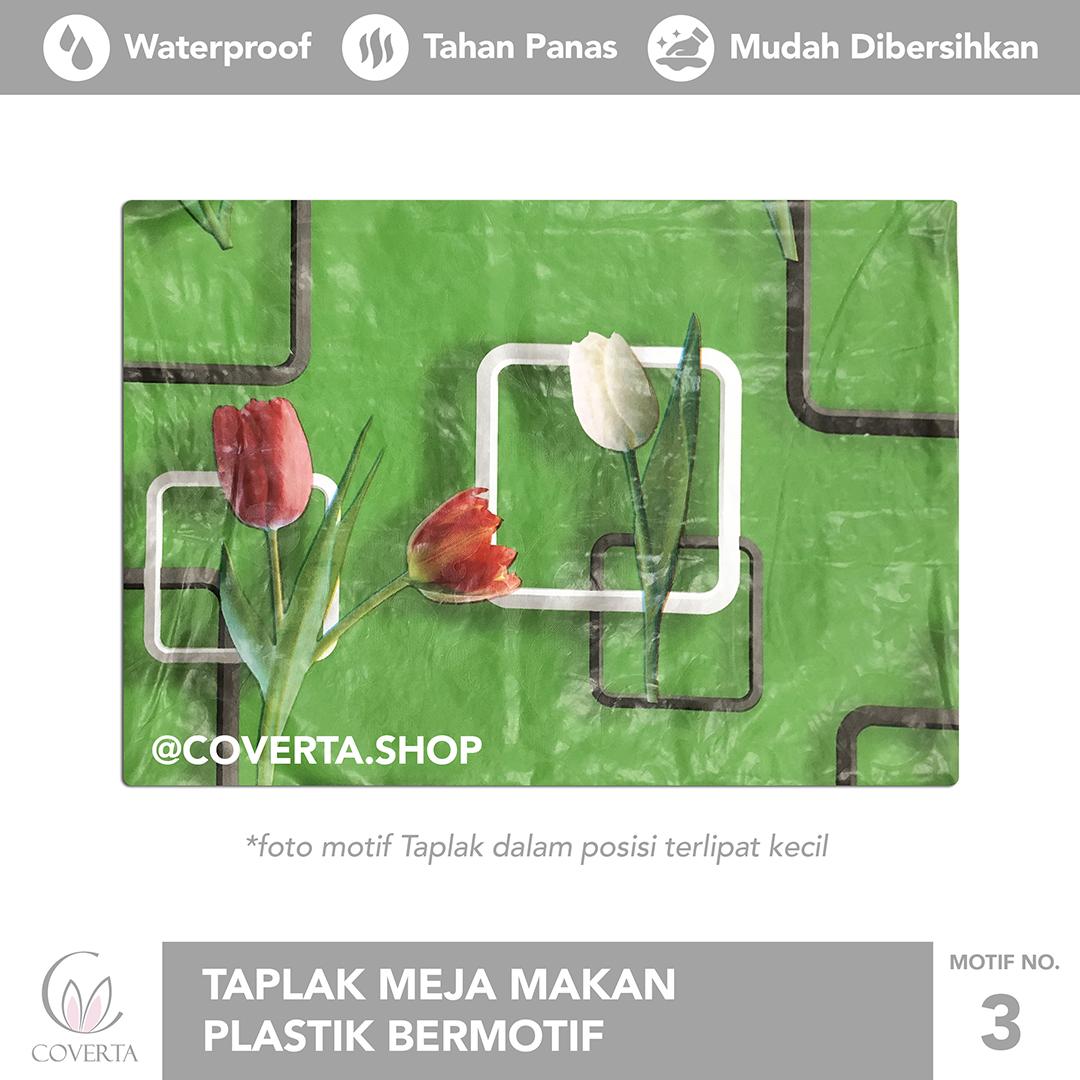 Taplak Meja Makan Motif Plastik Renda Segi 137x183cm