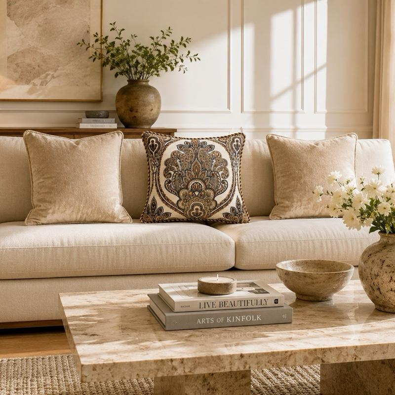 Sarung Bantal Sofa Hurrem | Cushion Cover Premium Klasik Elegan 45x45 cm