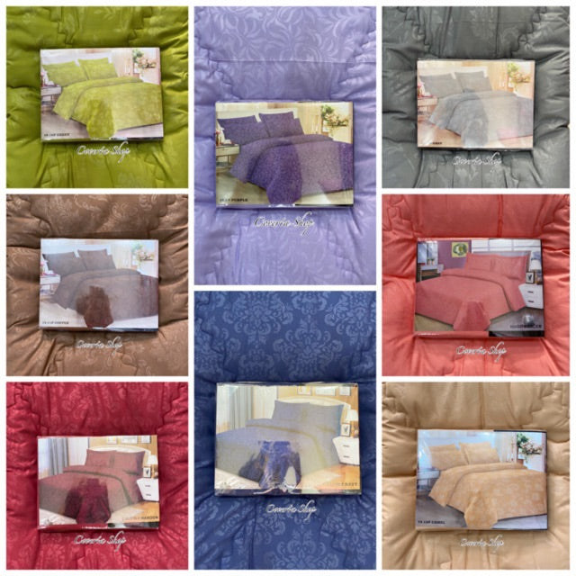 BedCover Set Single Polos Emboss Herme 120x200x30cm