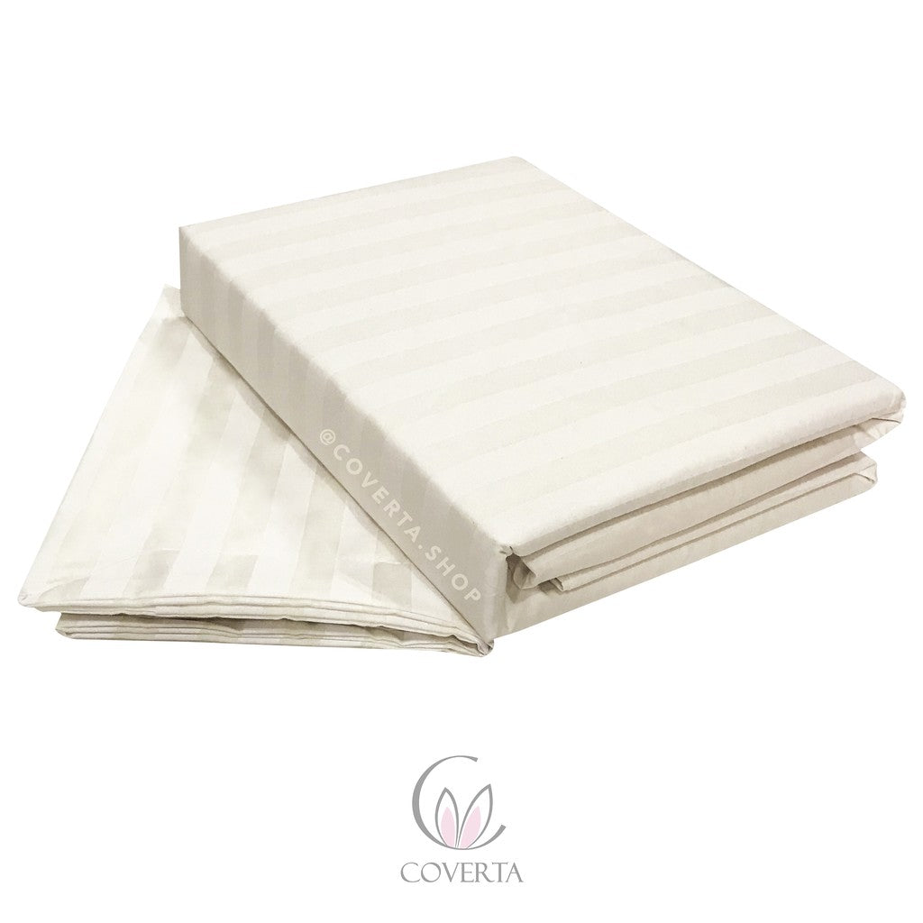 Bed Cover Set Hotel Broken White Polos - Double Size 160/180/200x200x40cm