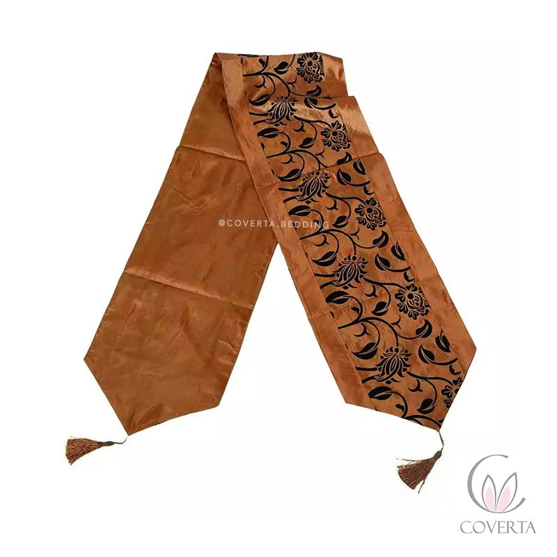 Table Runner Satin - Taplak Meja Panjang Warna Coffee - 30x200cm