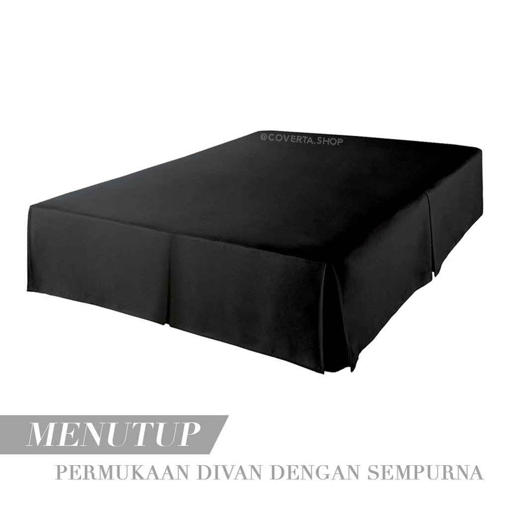 Bed Skirt Rumbai Tempat Tidur Bahan Katun Polos | Bed Skirt Polos | Bed Skirt Rok Dipan 160/180/200x200x30cm