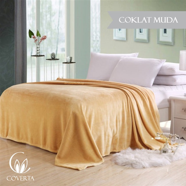 Selimut Bulu Tebal Polos Hotel 180x220cm