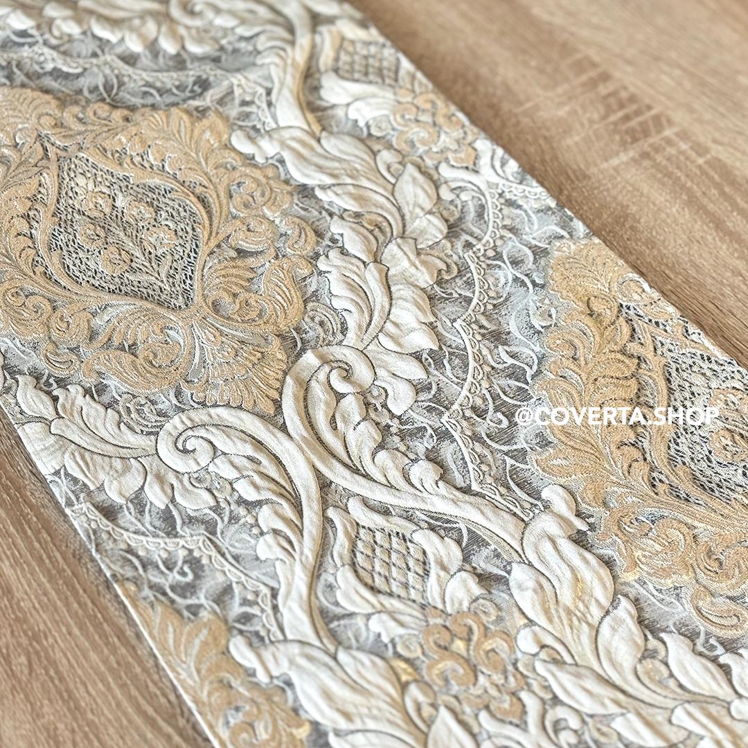 Table Runner Victorian Elegan Taplak Meja Panjang Motif Mewah untuk Dekorasi Ruang Tamu & Makan