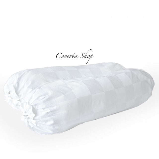 BedCover Set Hotel Dobby Putih Salur / Kotak - 100/120x200x40cm