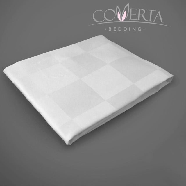 Bed Cover Set Hotel Putih Salur / Kotak Dobby 300TC - Size 160/180/200x200x40cm