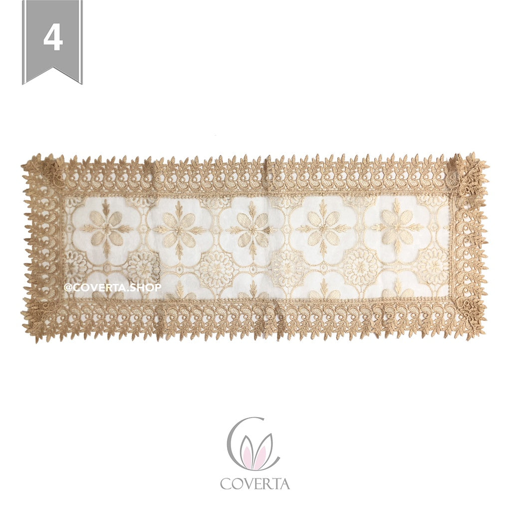 Taplak Meja Tamu - Segi - Lace Brukat 40x90cm