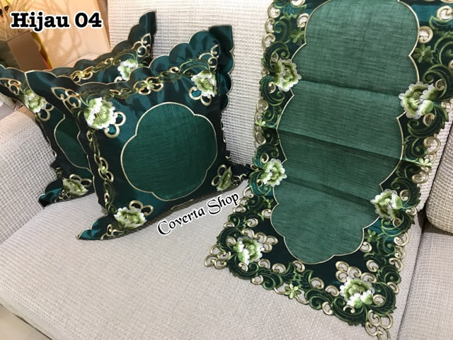 Sarung Bantal Kursi Sofa Set - Bordir Bunga - 40x40cm
