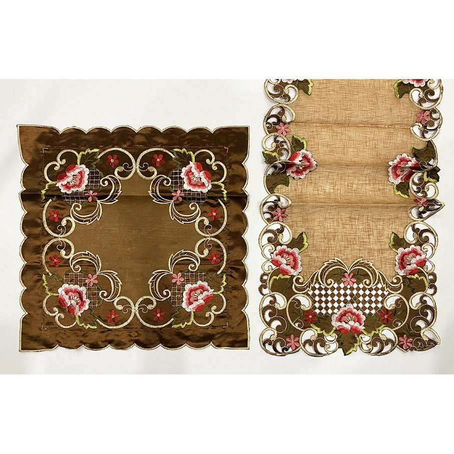 Sarung Bantal Kursi Sofa Set - Bordir Bunga Serat Nanas - 40x40cm