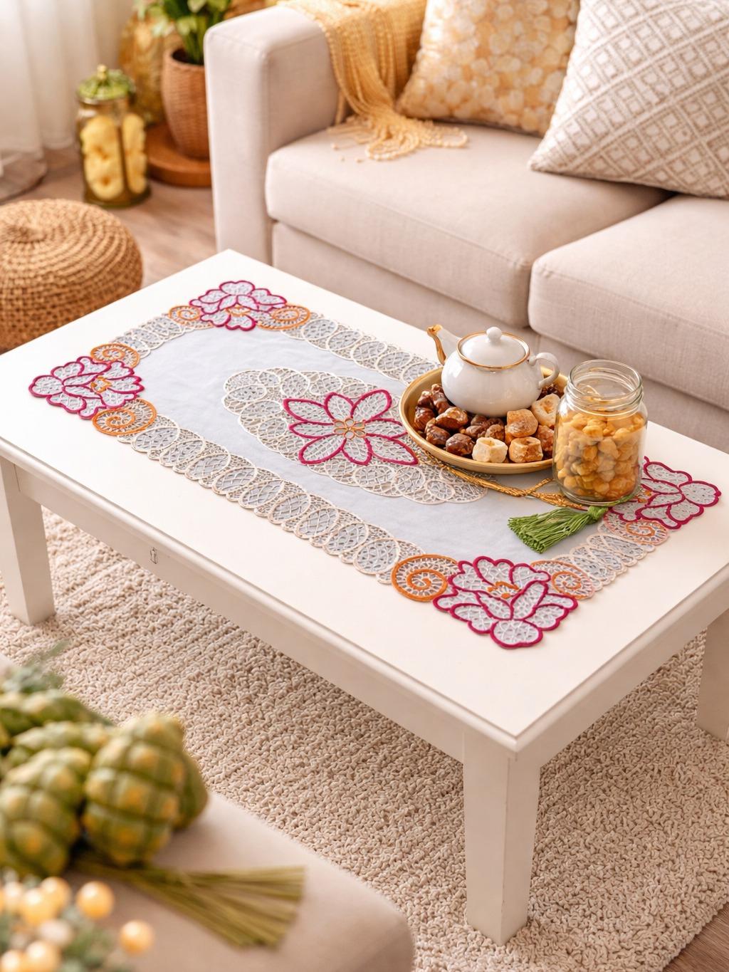 Taplak Meja Tamu Plastik 40x85 cm | Alas Meja Coffee Table | Taplak Meja Minimalis Dekorasi Rumah