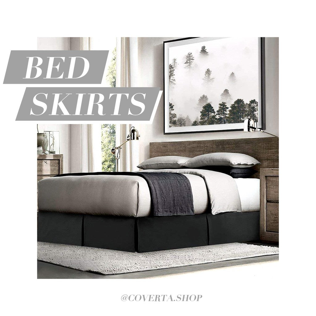 Bed Skirt Rumbai Tempat Tidur Bahan Katun Polos | Bed Skirt Polos | Bed Skirt Rok Dipan 160/180/200x200x30cm