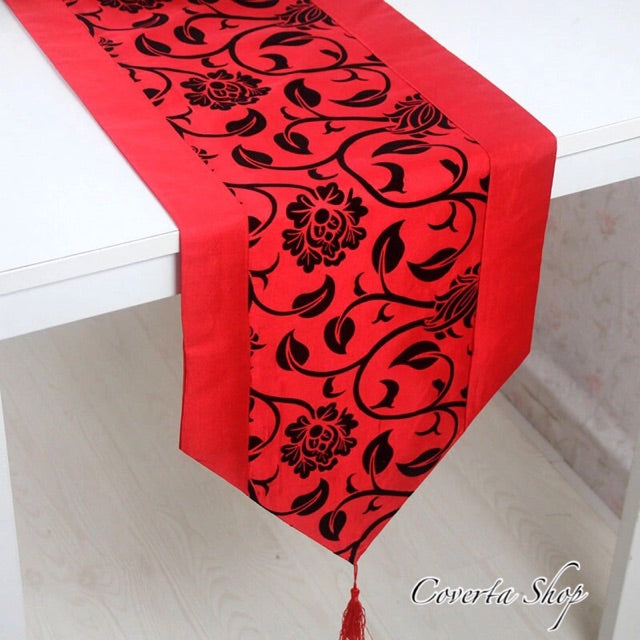 Table Runner - Taplak Meja Panjang - Satin - Red - 30x200cm