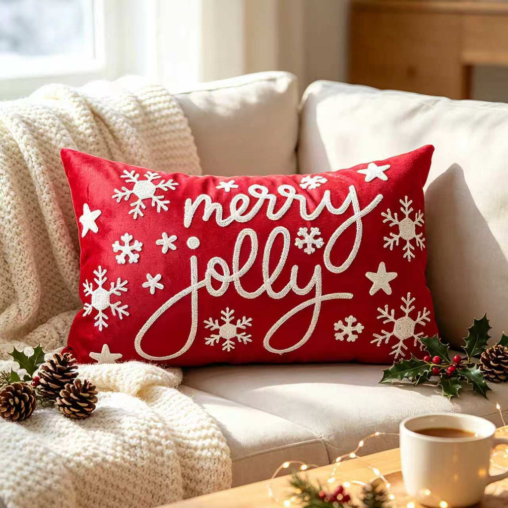 Sarung Bantal Natal 30x50cm Merry Christmas | Cushion Cover Sofa Dekorasi Natal
