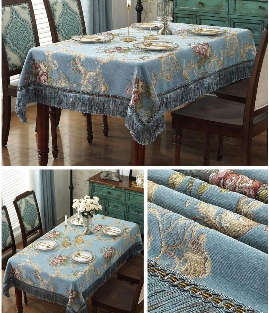 Taplak Meja Makan Belgi Turki Floral Rumbai Premium