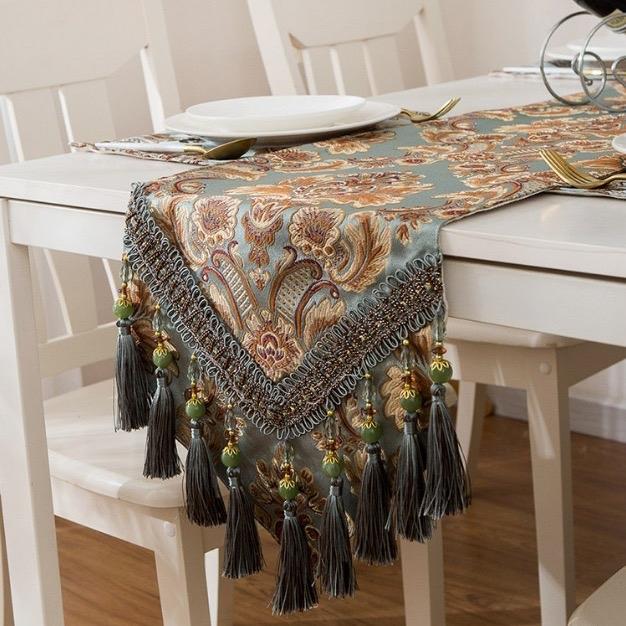 Table Runner Belgia Turki Premium | Alas Meja Tamu | Taplak Meja Kain Mewah Dekorasi Rumah Elegant