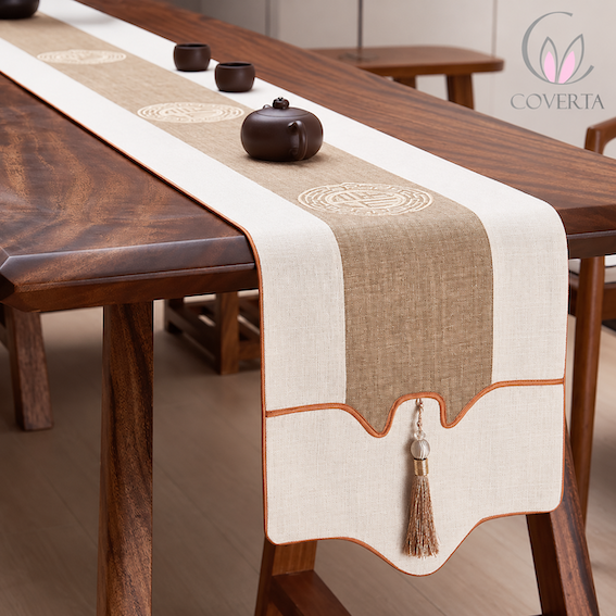 Table Runner Zen Coverta | Taplak Meja Makan Panjang Dekorasi Imlek