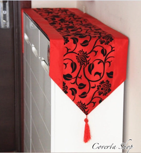 Table Runner - Taplak Meja Panjang - Satin - Red - 30x200cm