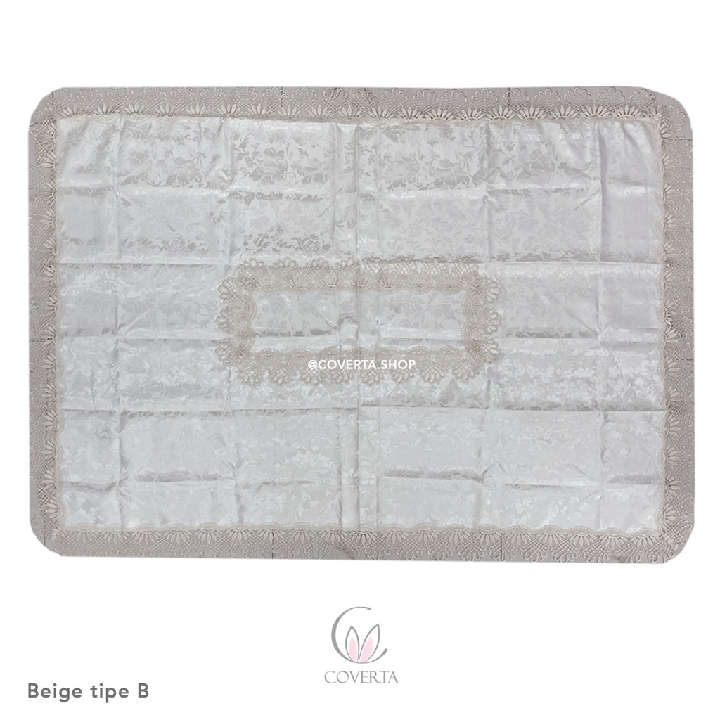 Taplak Meja Makan Bordir Segi  175x130cm (4-6kursi) - Sarung Kursi Tidak Termasuk