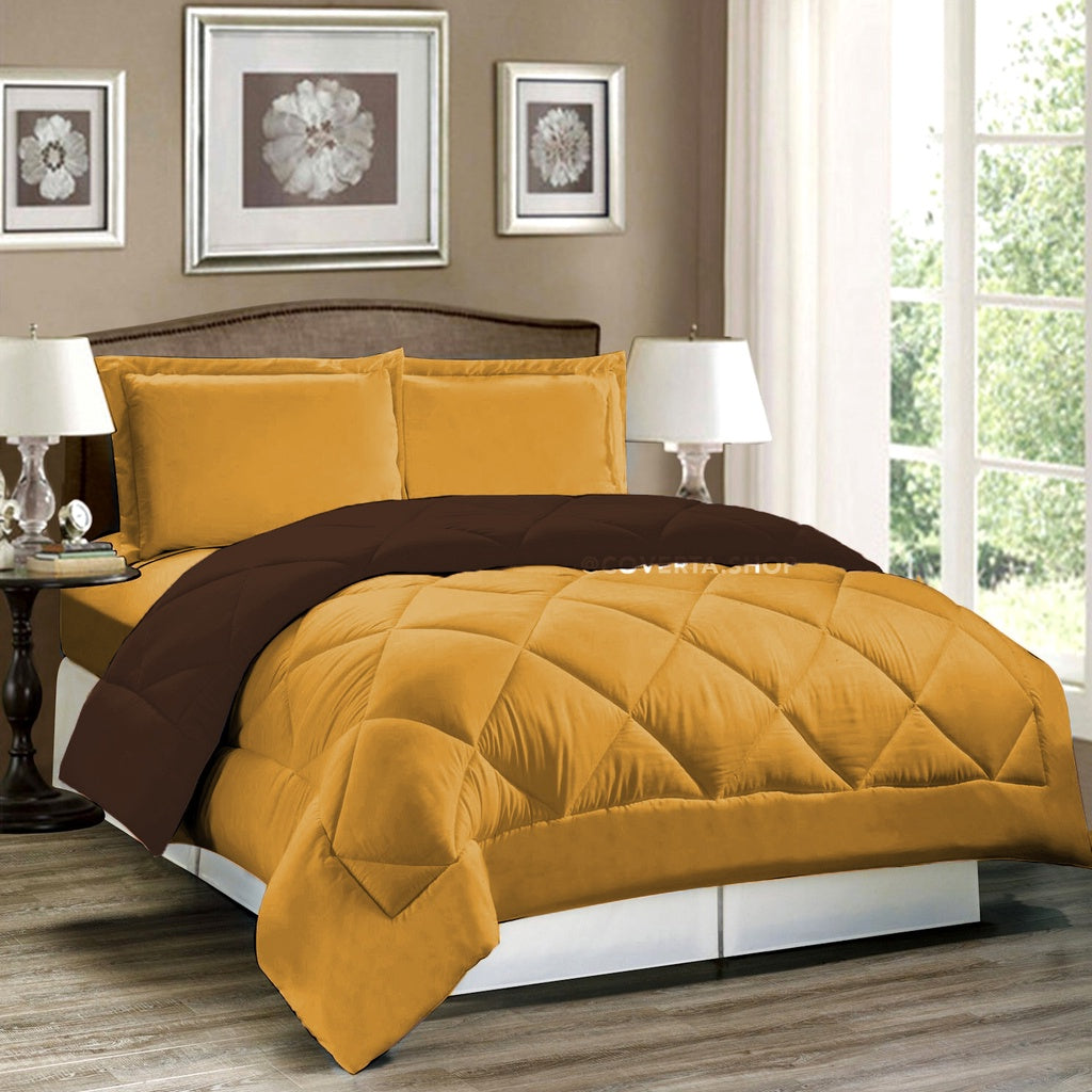 Bed Cover Set Polos Hotel - Kombinasi Warna - 160/180/200x200x20cm