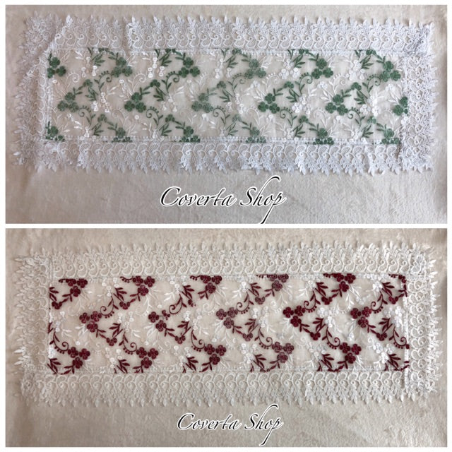 Taplak Meja Tamu Mewah Motif Aesthetic 37x97cm - Renda B003-030
