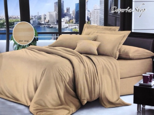 Bed Cover Set Mocca Salur Emboss Atlantic 100/120x200x30cm