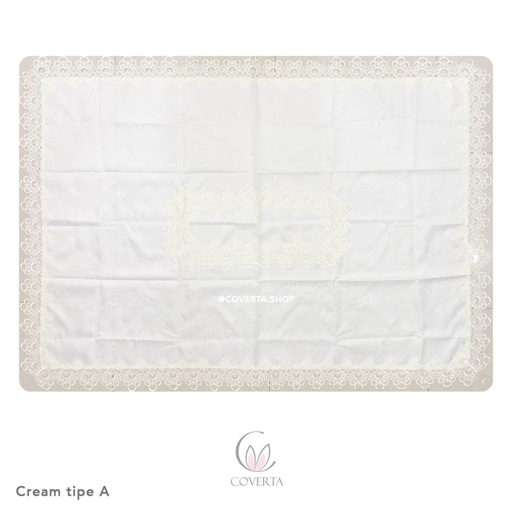 Taplak Meja Makan Bordir Segi  175x130cm (4-6kursi) - Sarung Kursi Tidak Termasuk