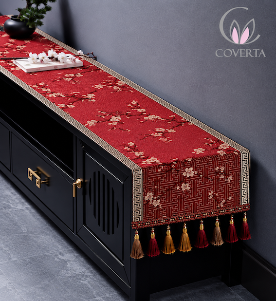 Table Runner Imlek Ming Collection | Taplak Meja Makan Panjang Motif Sincia
