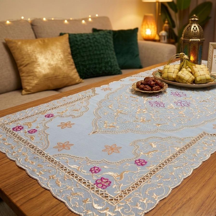 Taplak Meja Tamu Plastik 40x85 cm | Alas Meja Coffee Table | Taplak Meja Minimalis Dekorasi Rumah