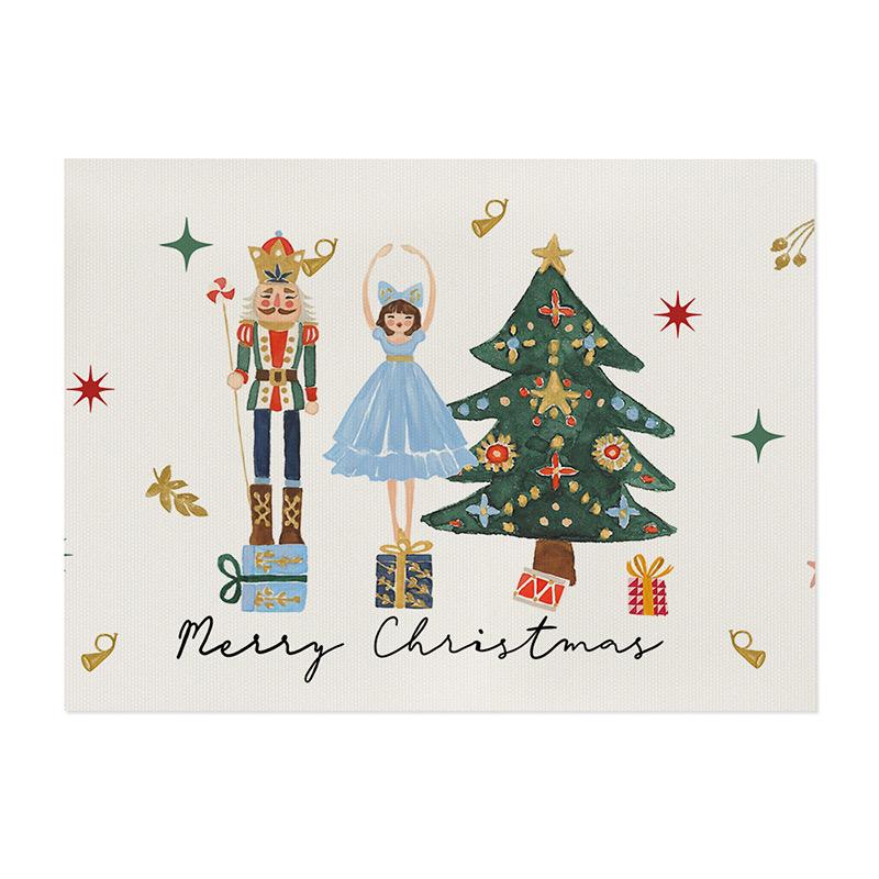 Tatakan Alas Piring Meja Makan Placemat Christmas Motif Nutcracker Dekorasi Natal