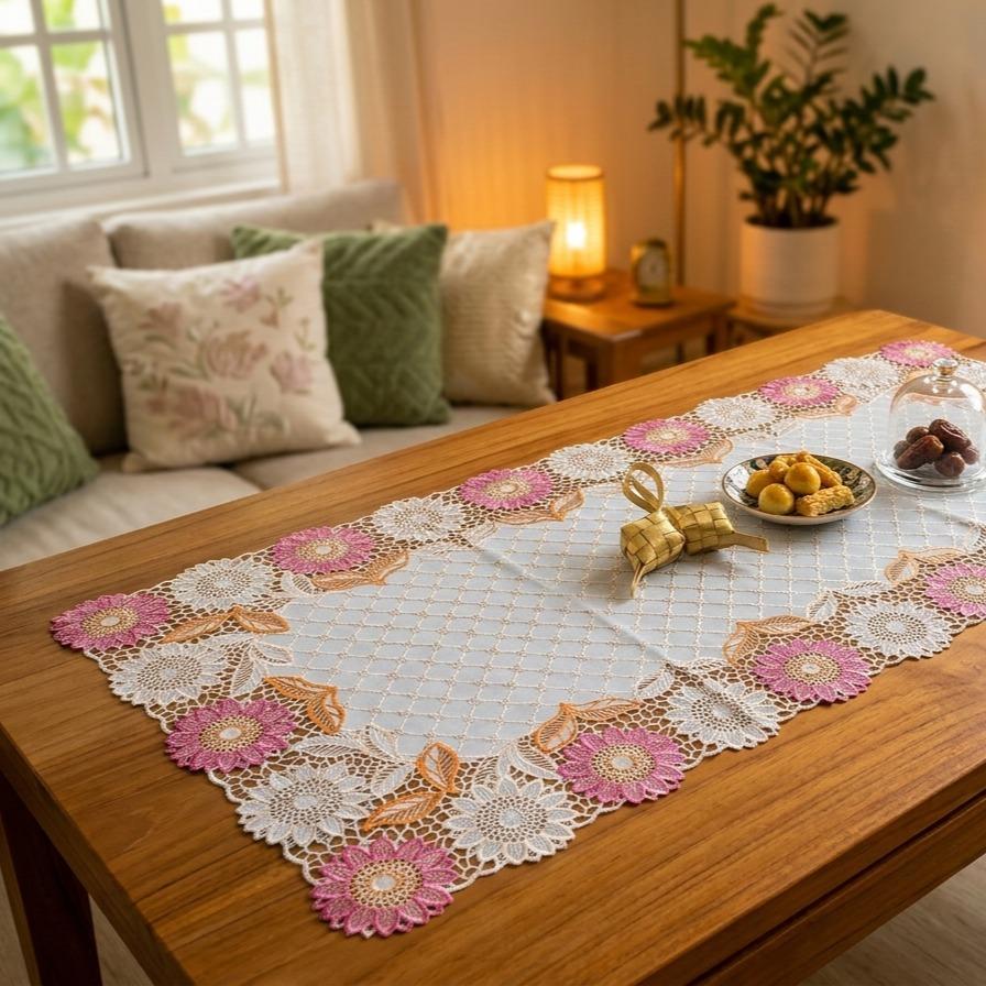 Taplak Meja Tamu Plastik 40x85 cm | Alas Meja Coffee Table | Taplak Meja Minimalis Dekorasi Rumah