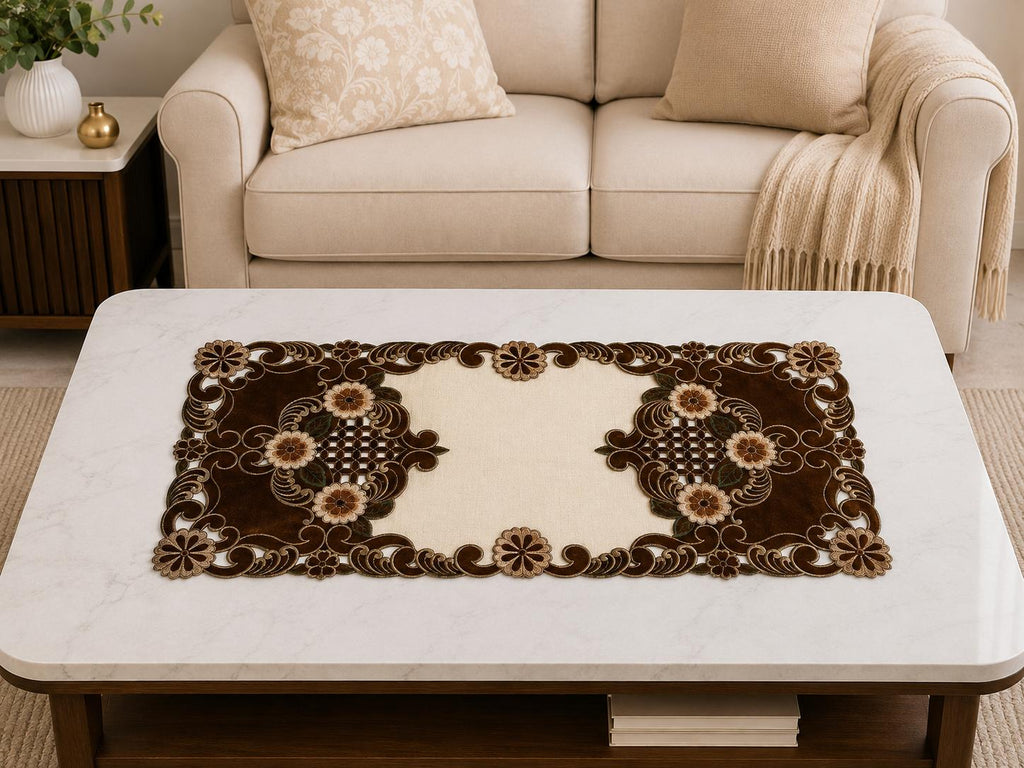 Taplak Meja Tamu Kaca Segi 40x85cm (A YL 13S - 153)