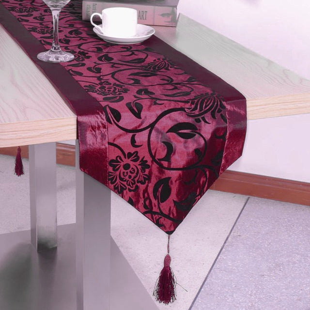Table Runner Satin - Taplak Meja Panjang - Burgundy - 30x200cm