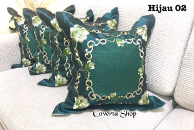 Sarung Bantal Kursi Sofa Set - Bordir Bunga - 40x40cm