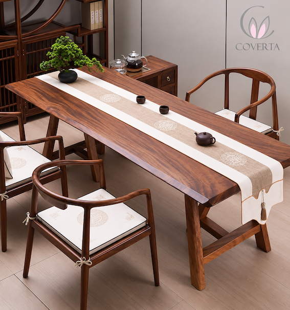 Table Runner Zen Coverta | Taplak Meja Makan Panjang Dekorasi Imlek