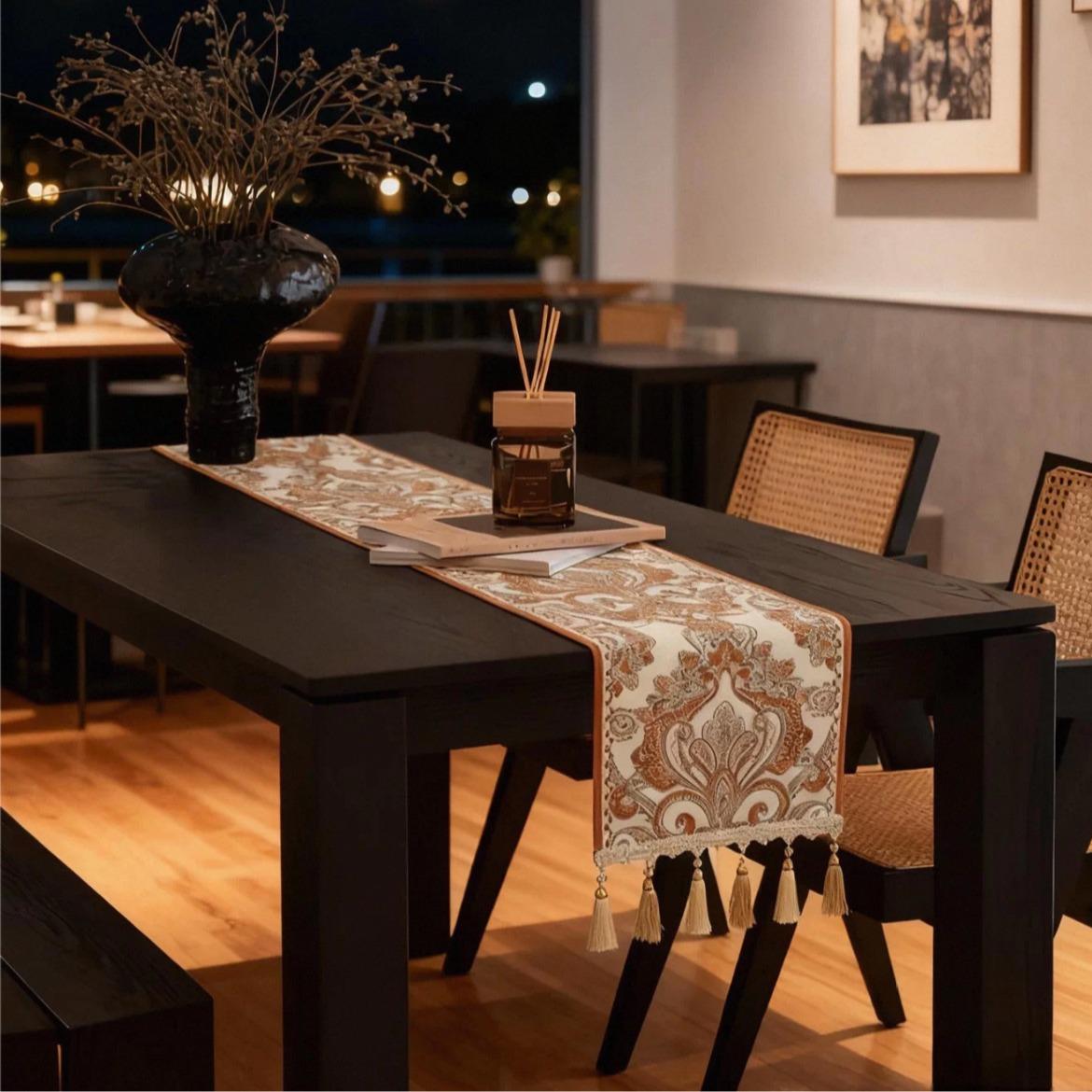 Table Runner Aesthetic | Taplak Meja Makan Regal | Taplak Meja Panjang Rumbai