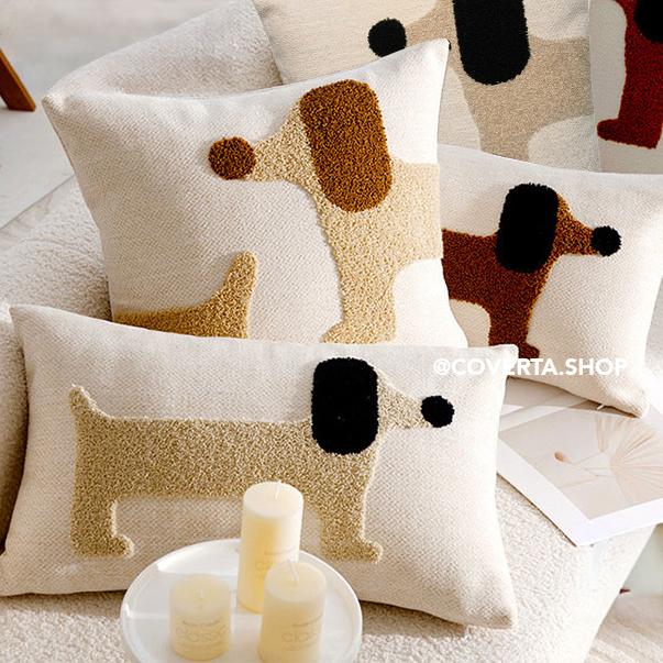 Sarung Bantal Kursi Sofa Premium Doggy Puppy 45x45cm