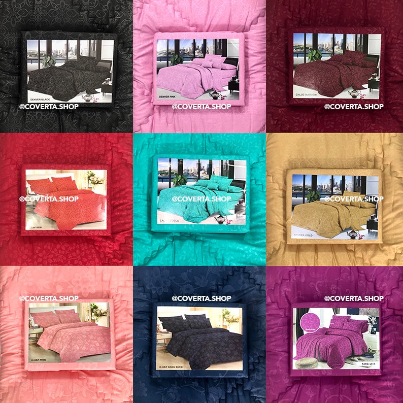 BedCover Set Polos Emboss Queen Size 160x200x30cm