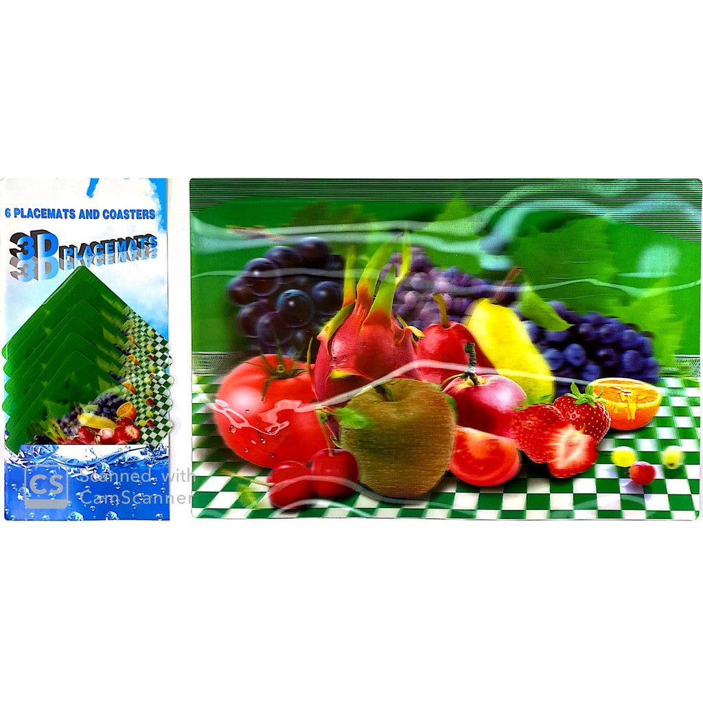 Tatakan Gelas dan Tatakan Piring Motif 3D - Placemats dan Coasters
