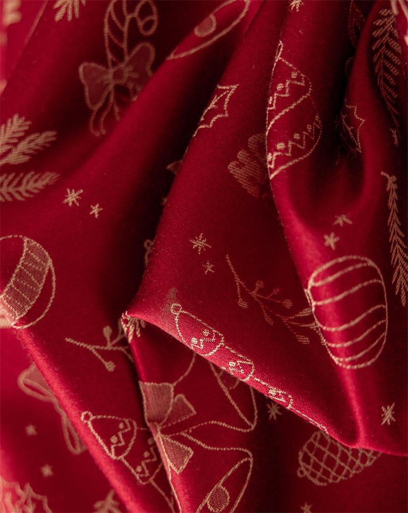 Table Runner Natal Christmas Doodle - Taplak Meja Panjang Estetik Dekorasi Natal
