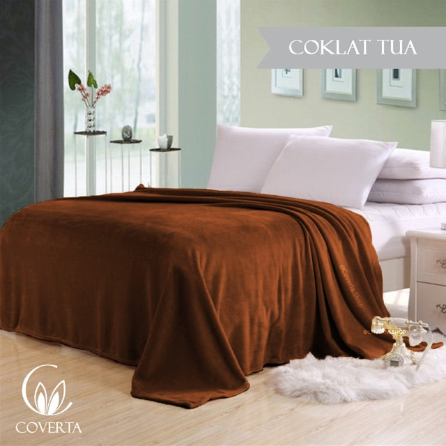 Selimut Bulu Tebal Polos Hotel 180x220cm