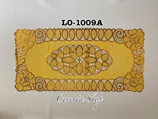 Taplak Meja Tamu Segi Panjang Plastik Gold 40x85cm