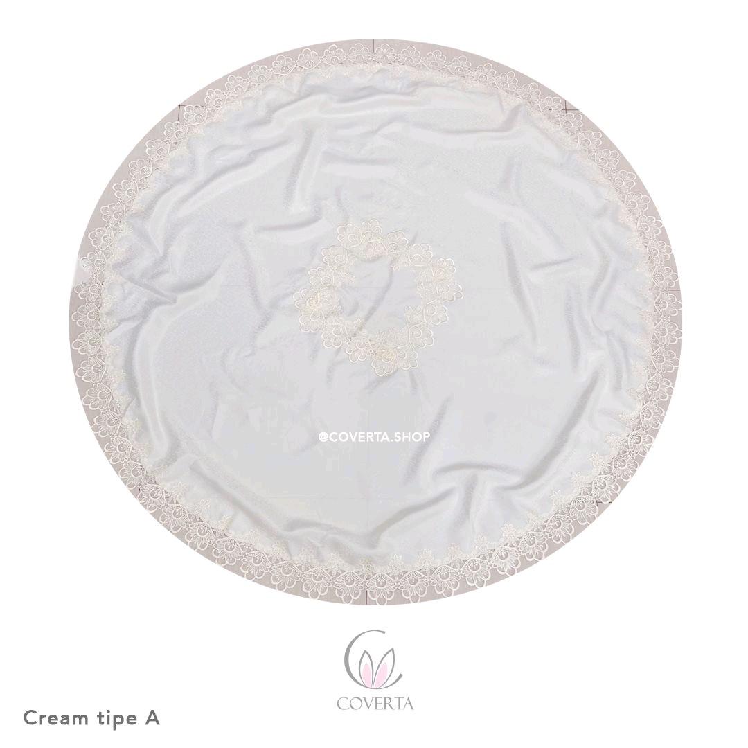 Taplak Meja Makan Kain Bordir Bulat Round Diameter 180cm